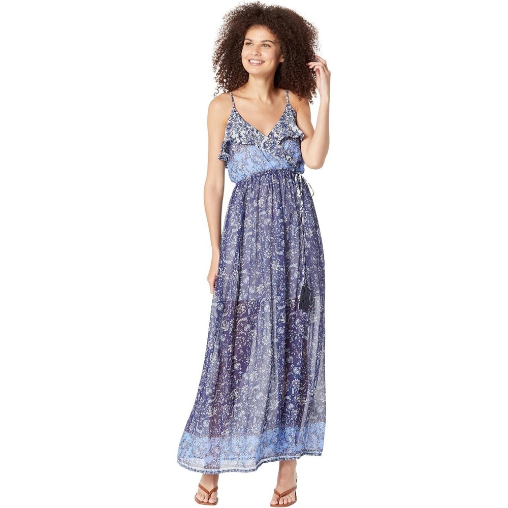 Miss Me Women's Size S - Ruffled Side Slit Maxi Dress Lined - MSRP-$90